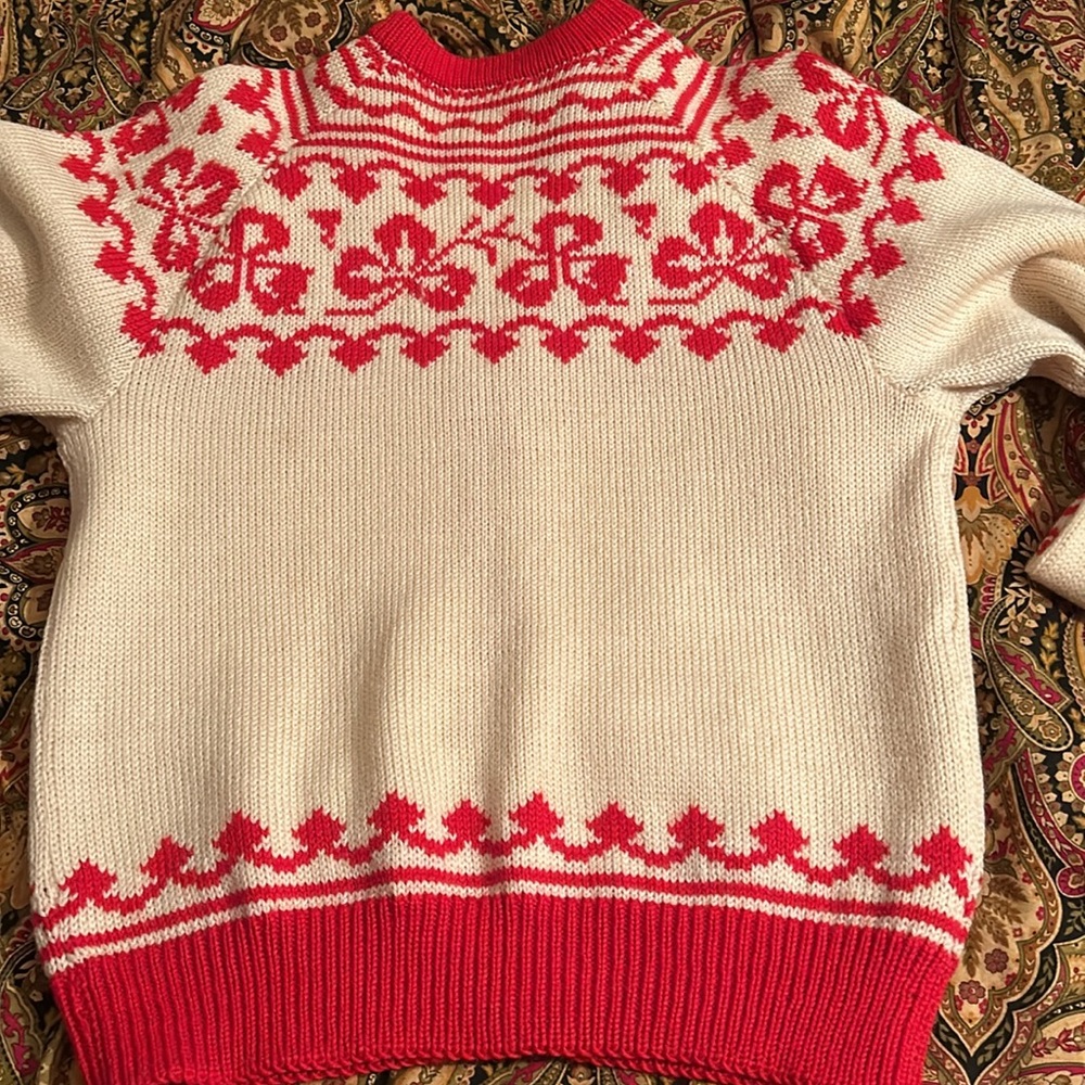 Vintage rare O. Allers Nilssen Norway handloomed 100% cardigan sweater, - Picture 6 of 6